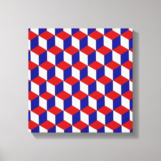 Canvas Print - Blockillusion in rot, weiß, blau Leinwanddruck (Vorderseite)