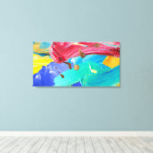 Canvas Print Blue Red Abstrakt Wall Kunst Leinwanddruck (Insitu (Holzboden))