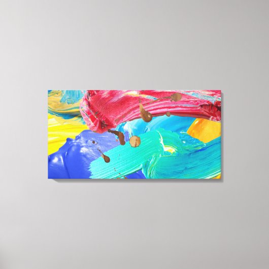 Canvas Print Blue Red Abstrakt Wall Kunst Leinwanddruck (Vorderseite)