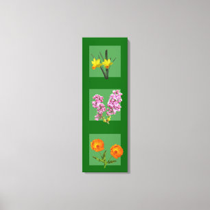 Canvas Print - Botanischer Triptychon Leinwanddruck
