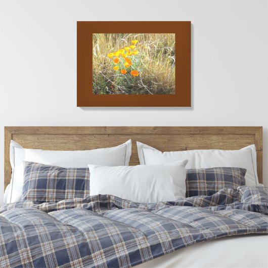 Canvas Print - California Mohn Leinwanddruck (Insitu (Schlafzimmer))