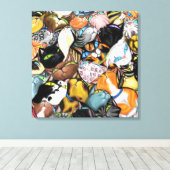Canvas Print Colorful Cuddling Cats - Malerei Leinwanddruck (Insitu (Holzboden))