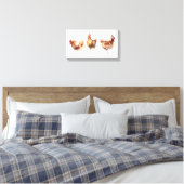 Canvas Print - Drei Landhäuser - Hühner Leinwanddruck (Insitu (Schlafzimmer))