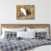 Canvas Print - Egret in Gras Leinwanddruck (Insitu (Schlafzimmer))