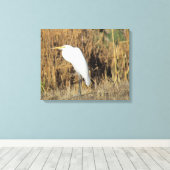 Canvas Print - Egret in Gras Leinwanddruck (Insitu (Holzboden))