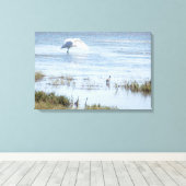 Canvas Print - Egret Preening Leinwanddruck (Insitu (Holzboden))