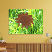 Canvas Print - Eisen Sonnenblume im Gras Leinwanddruck (Insitu (Wohnzimmer))