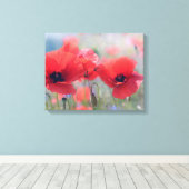 Canvas Print - Feld der roten Pflaumen Leinwanddruck (Insitu (Holzboden))