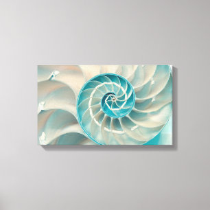 Canvas Print-Fibonacci Sequence in Nature Sea Life Leinwanddruck