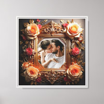 Canvas Print Foto Rahmen mit Vintagen Rose