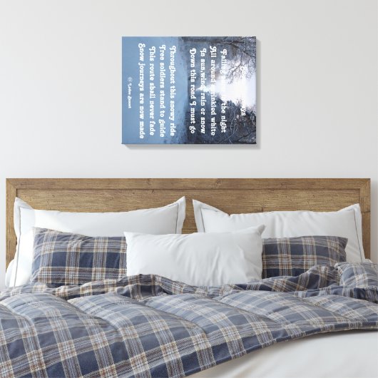 Canvas Print Gedicht Snow Journey by Ladee Basset Leinwanddruck (Insitu (Schlafzimmer))