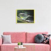 Canvas print - Gelber Brustvogel auf Zweig Leinwanddruck (Insitu (Wohnzimmer))