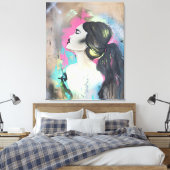 Canvas Print Graffiti Girl Leinwanddruck (Insitu (Schlafzimmer))