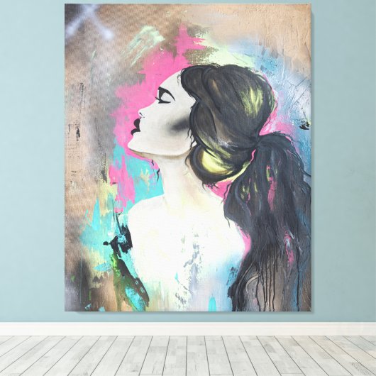 Canvas Print Graffiti Girl Leinwanddruck (Insitu (Holzboden))
