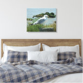 Canvas Print - Gull on Piling Leinwanddruck (Insitu (Schlafzimmer))