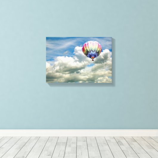 Canvas Print - Heißluftballon in Wolken Leinwanddruck (Insitu (Holzboden))