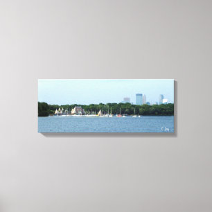 Canvas Print: Lake Harriet & Minneapolis Skyline_ Leinwanddruck