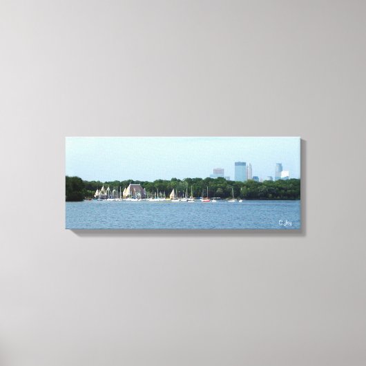 Canvas Print: Lake Harriet & Minneapolis Skyline_ Leinwanddruck (Vorderseite)