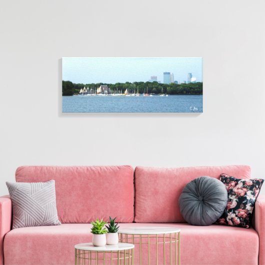 Canvas Print: Lake Harriet & Minneapolis Skyline_ Leinwanddruck (Insitu (Wohnzimmer))