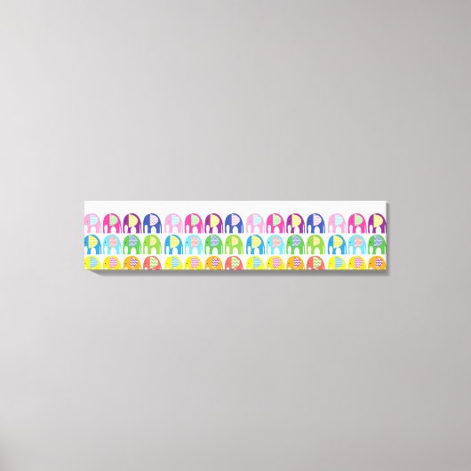 Canvas Print - Mehrfarbige Elefanten Leinwanddruck (Vorderseite)