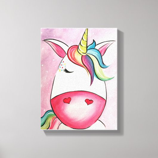 Canvas Print - Mehrfarbiges Einhorn Leinwanddruck (Vorderseite)