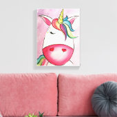 Canvas Print - Mehrfarbiges Einhorn Leinwanddruck (Insitu (Wohnzimmer))