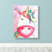 Canvas Print - Mehrfarbiges Einhorn Leinwanddruck (Insitu (Holzboden))