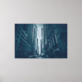 Canvas Print - Metropolis Blue Monochrome Leinwanddruck