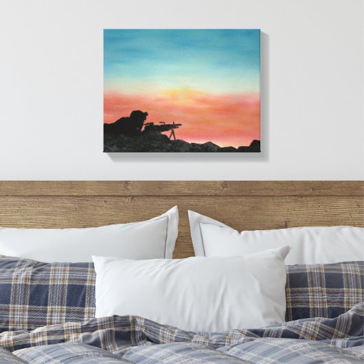 Canvas Print, militärische "Freedom Enprocedures" Leinwanddruck (Insitu (Schlafzimmer))
