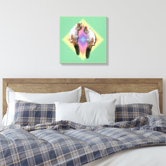 Canvas print - Mirrored Calico Cat Leinwanddruck (Insitu (Schlafzimmer))