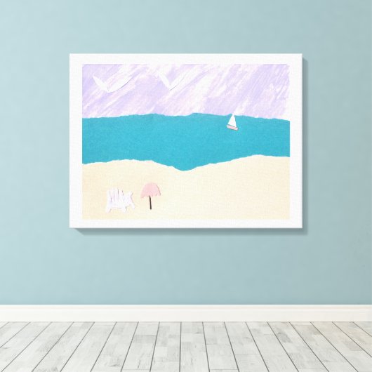Canvas Print mit Beach Design Leinwanddruck (Insitu (Holzboden))