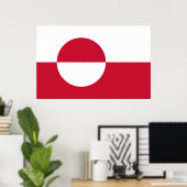 Canvas Print mit der Flagge Grönlands Poster (Heimbüro)
