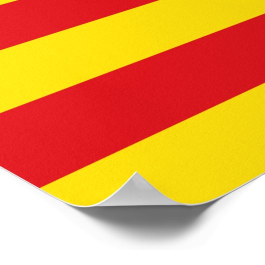 Canvas Print mit der Flagge Kataloniens Poster (Ecke)