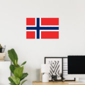 Canvas Print mit der Flagge Norwegens Poster (Heimbüro)