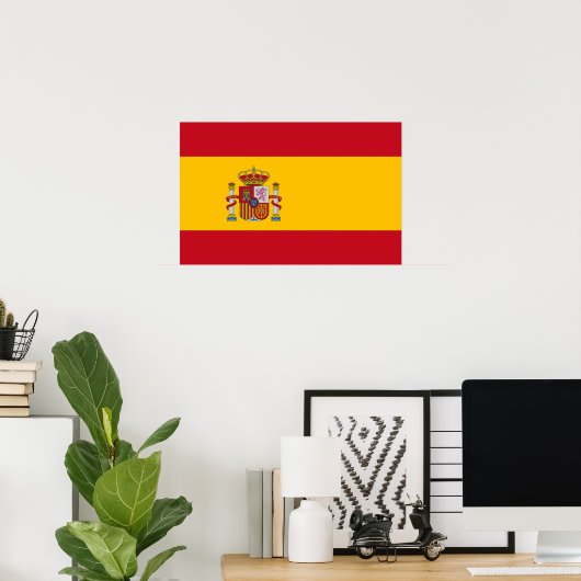 Canvas Print mit der Flagge Spaniens Poster (Heimbüro)