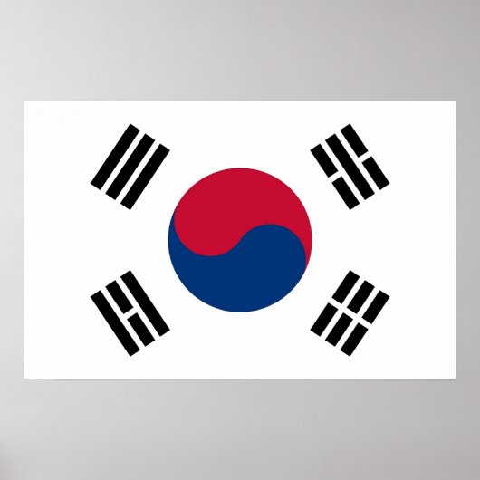 Canvas Print mit der Flagge Südkoreas Poster (Vorne)