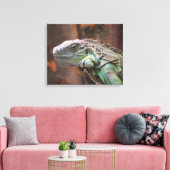 Canvas Print mit farbiger Iguana-Eidechse Leinwanddruck (Insitu (Wohnzimmer))