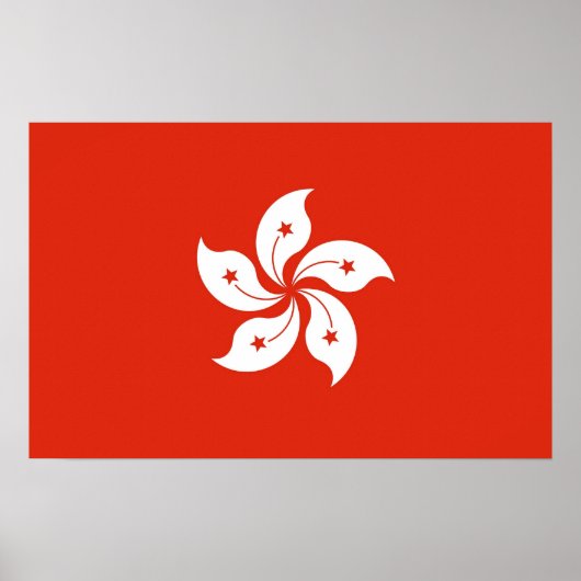 Canvas Print mit Flag Hongkong, China Poster (Vorne)