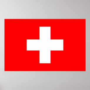 Canvas Print mit Flag in der Schweiz Poster