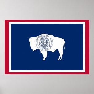 Canvas Print mit Flag of Wyoming, USA. Poster
