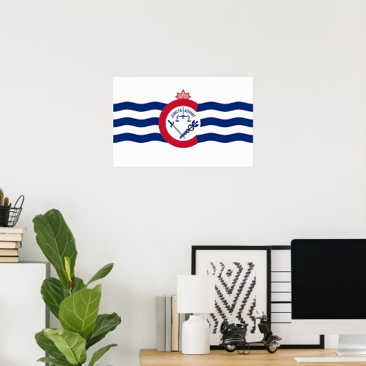 Canvas Print mit Flag von Cincinnati, USA. Poster (Heimbüro)