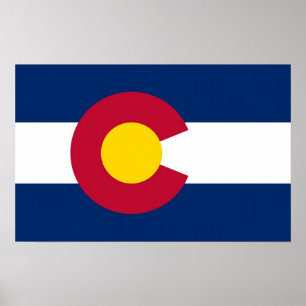 Canvas Print mit Flag von Colorado, USA. Poster