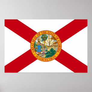 Canvas Print mit Flag von Florida, USA. Poster