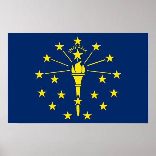 Canvas Print mit Flag von Indiana, USA. Poster (Vorne)