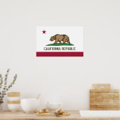 Canvas Print mit Flag von Kalifornien, USA. Poster (Küche)
