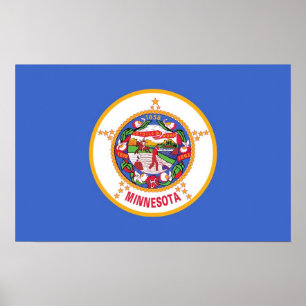 Canvas Print mit Flag von Minnesota, USA. Poster