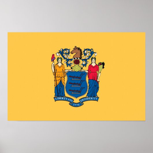 Canvas Print mit Flag von New Jersey, USA. Poster (Vorne)
