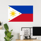 Canvas Print mit Flagge auf den Philippinen Poster (Heimbüro)