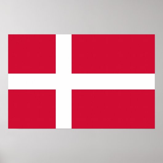Canvas Print mit Flagge in Dänemark Poster (Vorne)