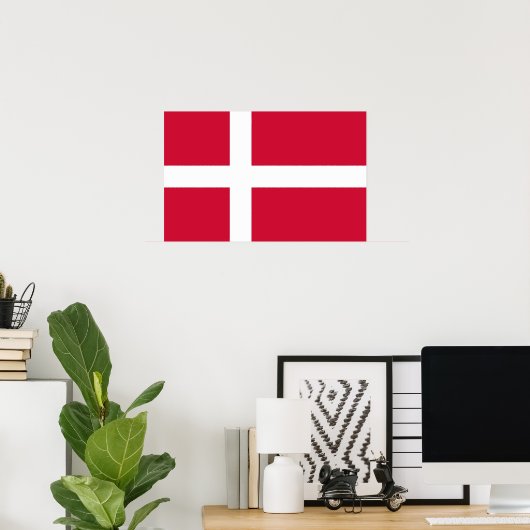 Canvas Print mit Flagge in Dänemark Poster (Heimbüro)